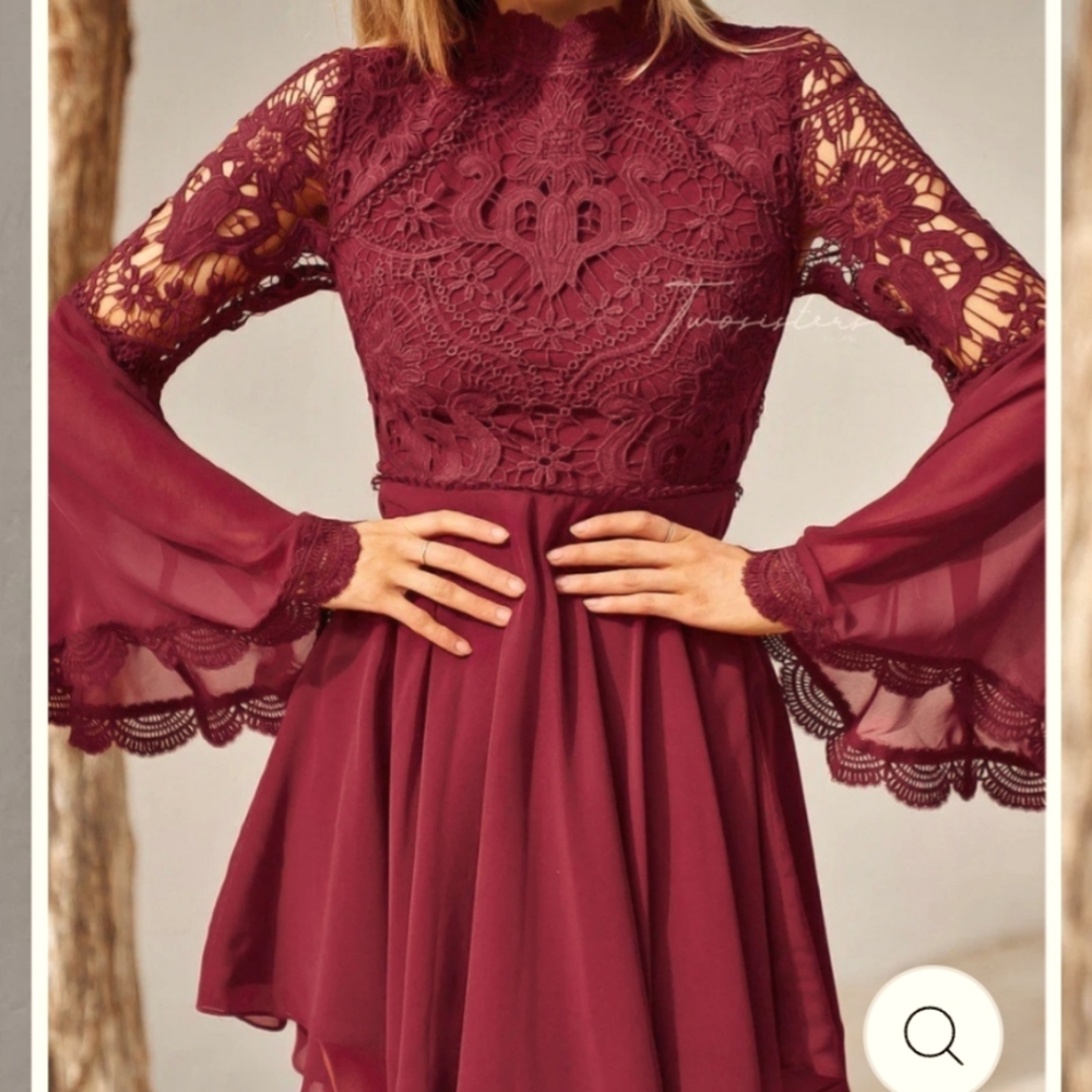 NBW Size 4 Red PAIGE dress with lace up back by Two Sisters Label